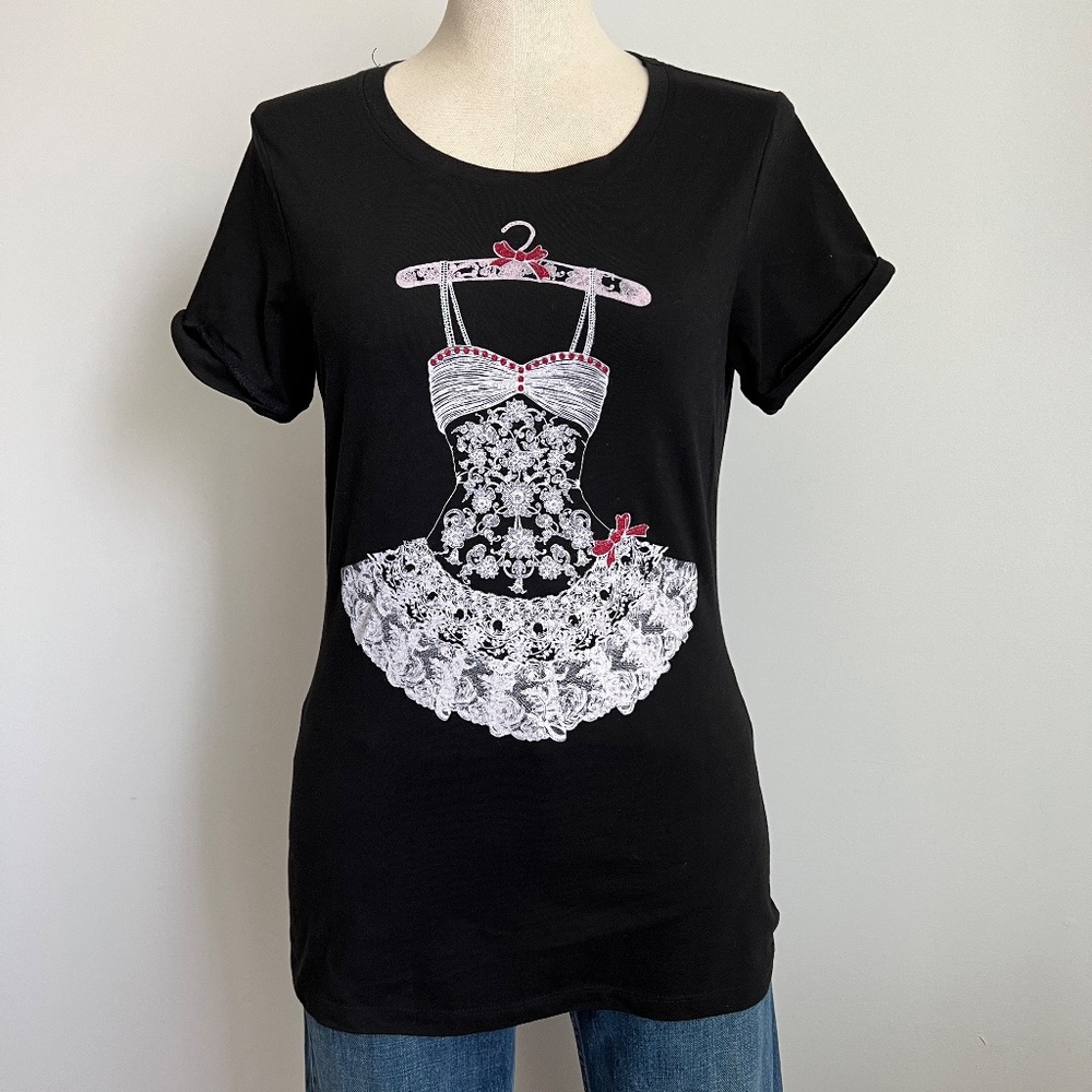 Black Graphic Short Sleeve Tee